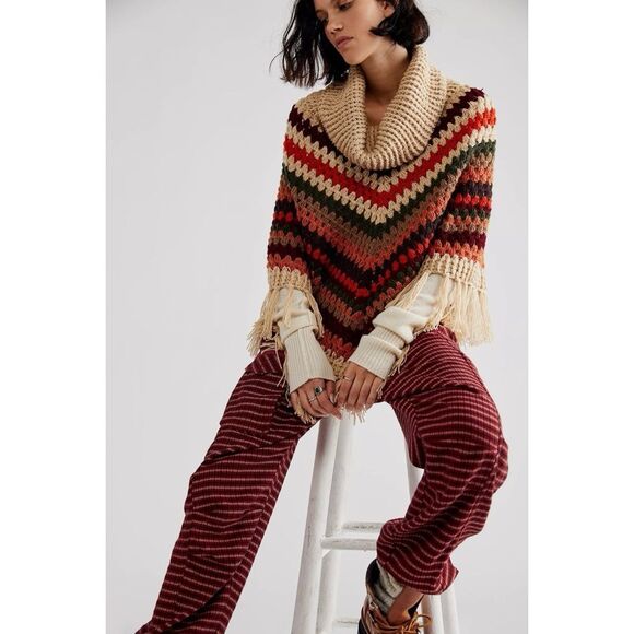 Free People Weekend Getaway Crochet Poncho - Picture 2 of 6